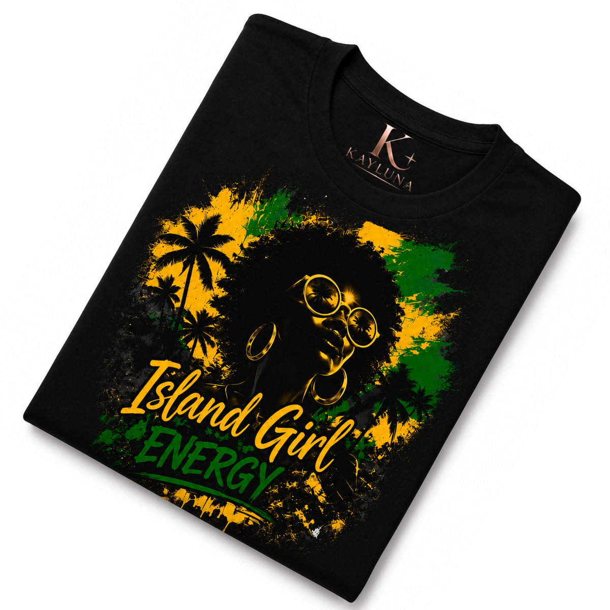 Island Girl Energy™ – Tropical Spirit Graphic Cotton Tee