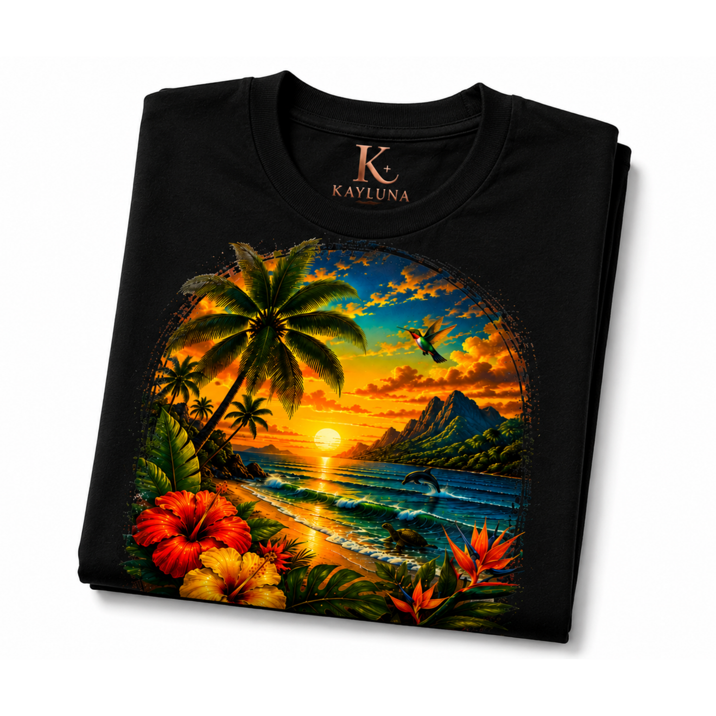 Caribbean Sunset Paradise Graphic Tee