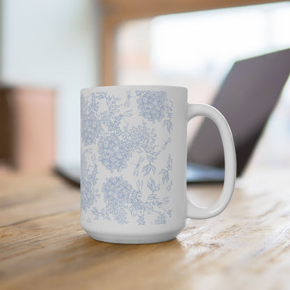 Blue Blossom Elegance Floral Mug