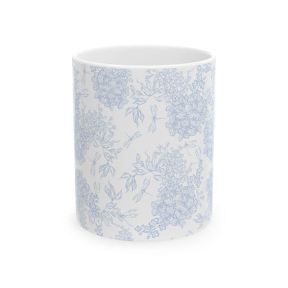 Blue Blossom Elegance Floral Mug