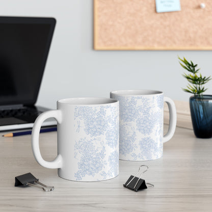 Blue Blossom Elegance Floral Mug