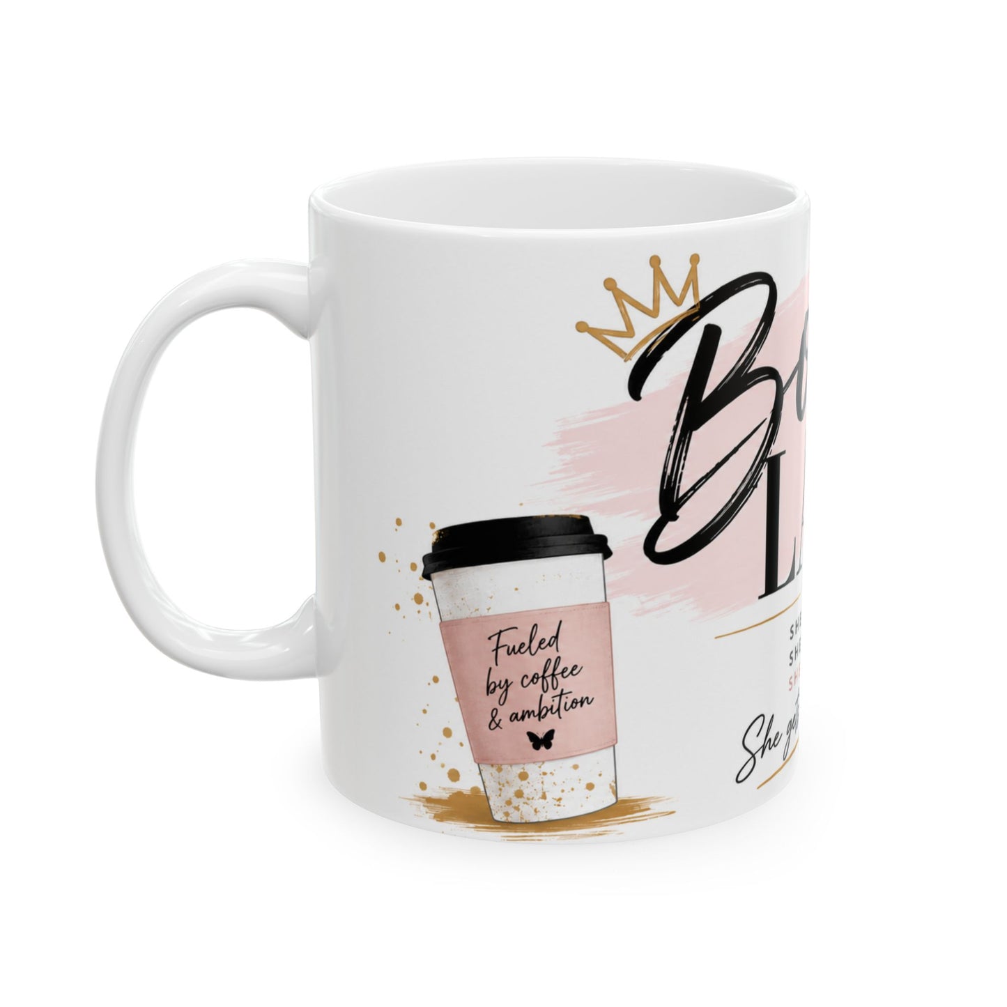 Boss Lady Energy Mug – Fueled by Coffee & Ambition