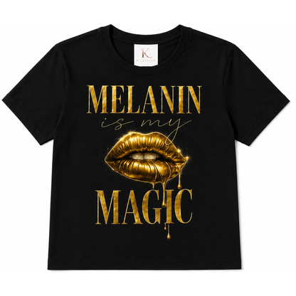 Melanin Magic™ Gold Luxe Graphic Tee – Bold Beauty & Unapologetic Confidenc