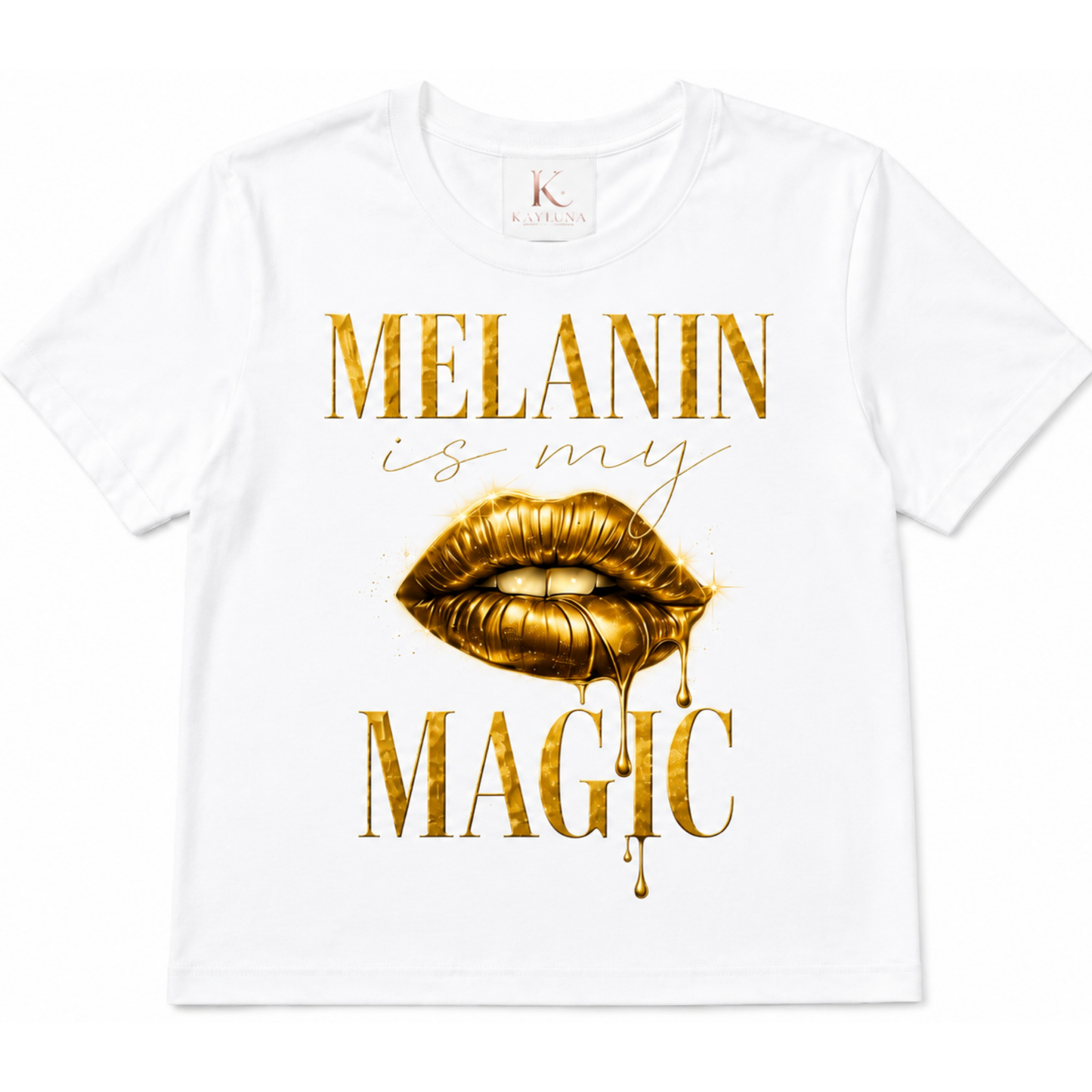 Melanin Magic™ Gold Luxe Graphic Tee – Bold Beauty & Unapologetic Confidenc