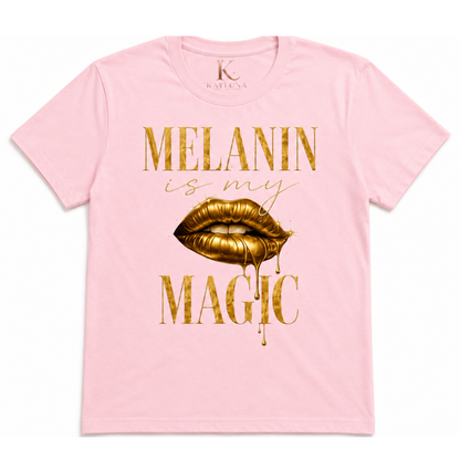 Melanin Magic™ Gold Luxe Graphic Tee – Bold Beauty & Unapologetic Confidenc