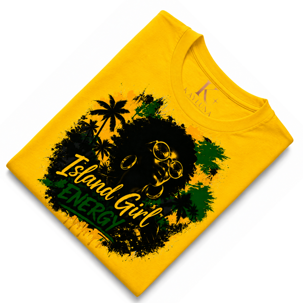 Island Girl Energy™ – Tropical Spirit Graphic Cotton Tee