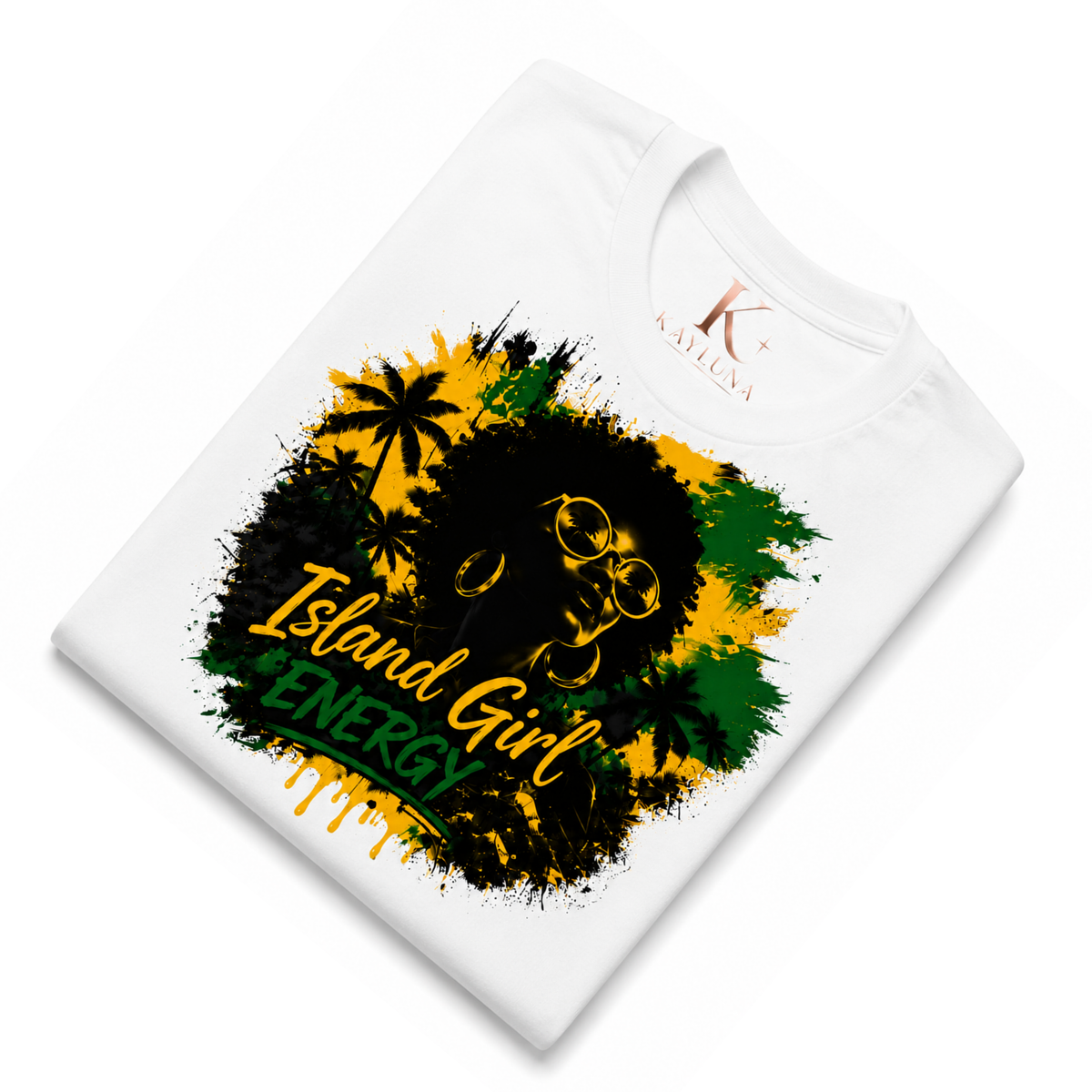 Island Girl Energy™ – Tropical Spirit Graphic Cotton Tee