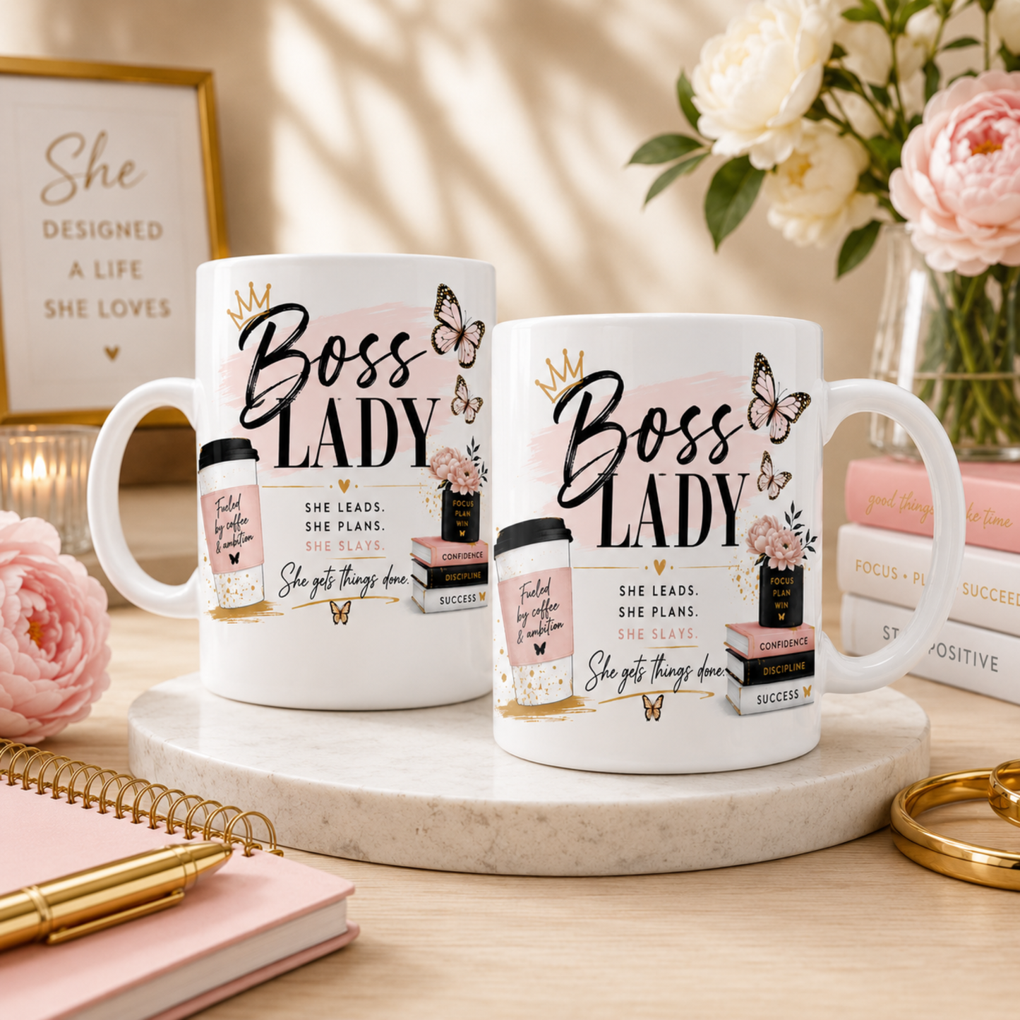 Boss Lady Energy Mug – Fueled by Coffee & Ambition