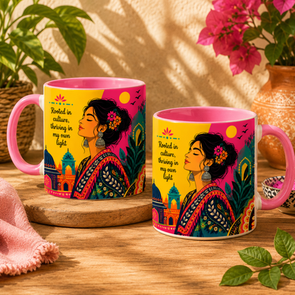 Rooted in Culture Accent Mug – Vibrant Art Coffee Cup