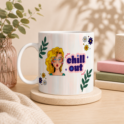 Chill Out Retro Pop Art Mug