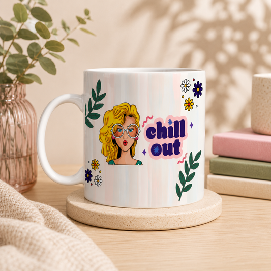 Chill Out Retro Pop Art Mug
