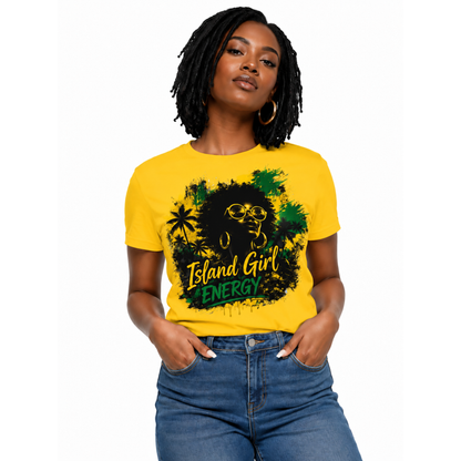 Island Girl Energy™ – Tropical Spirit Graphic Cotton Tee