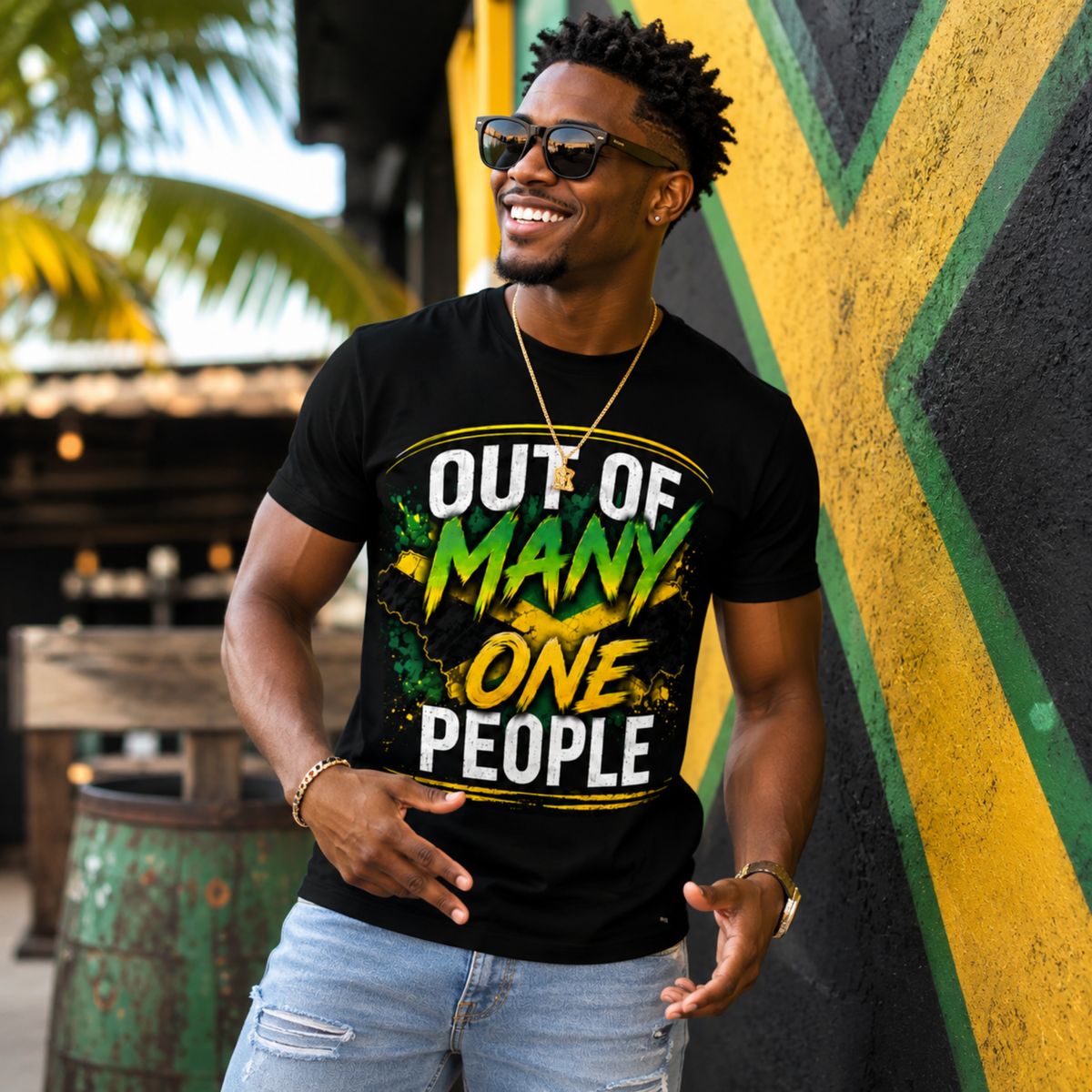 Out of Many One People Jamaican Unisex Tee