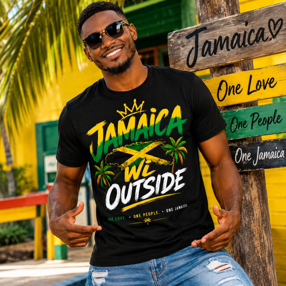Jamaica Wi Outside Graphic Tee
