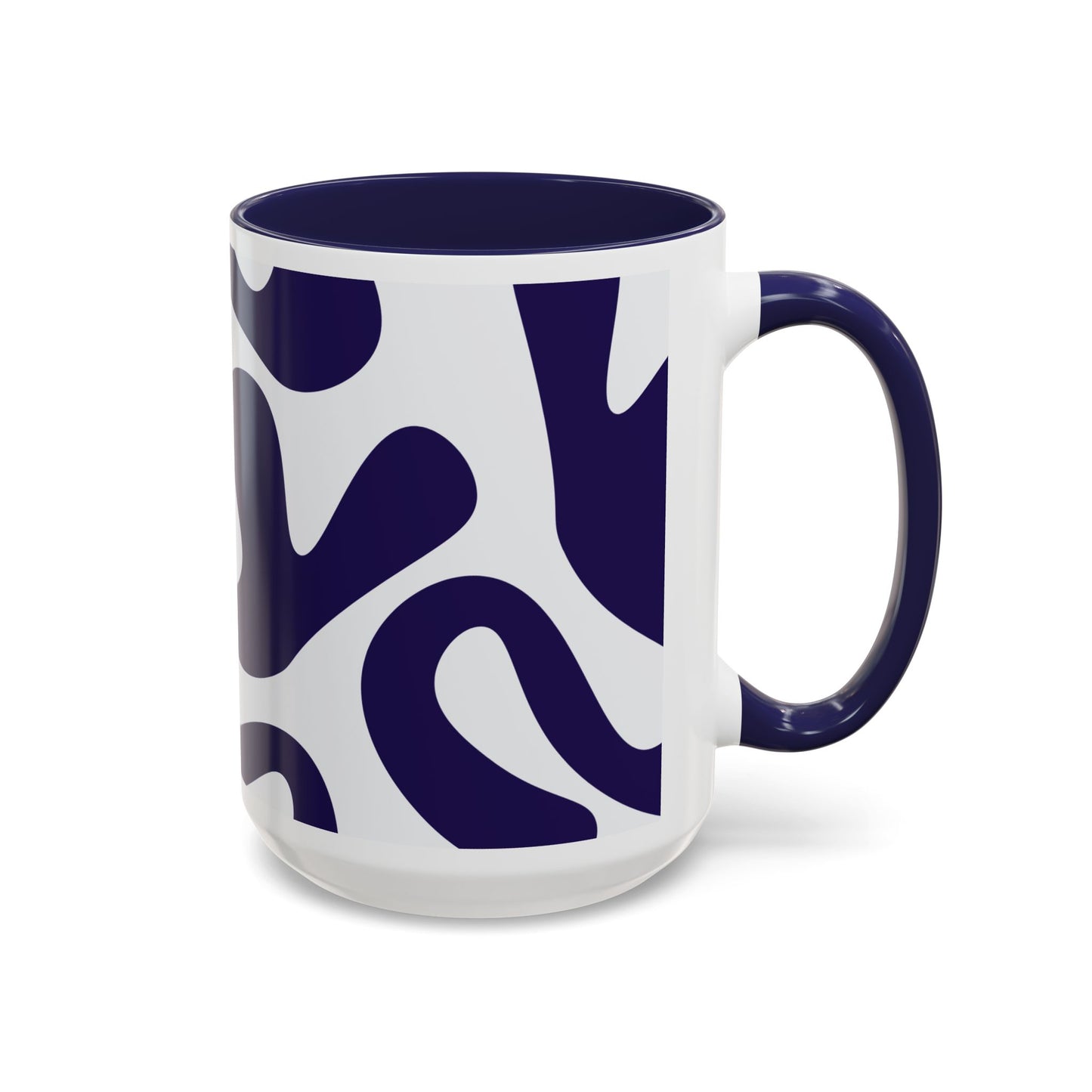 Navy Flow Abstract Accent Mug