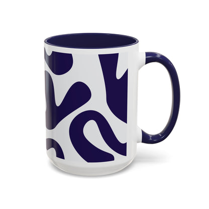 Navy Flow Abstract Accent Mug